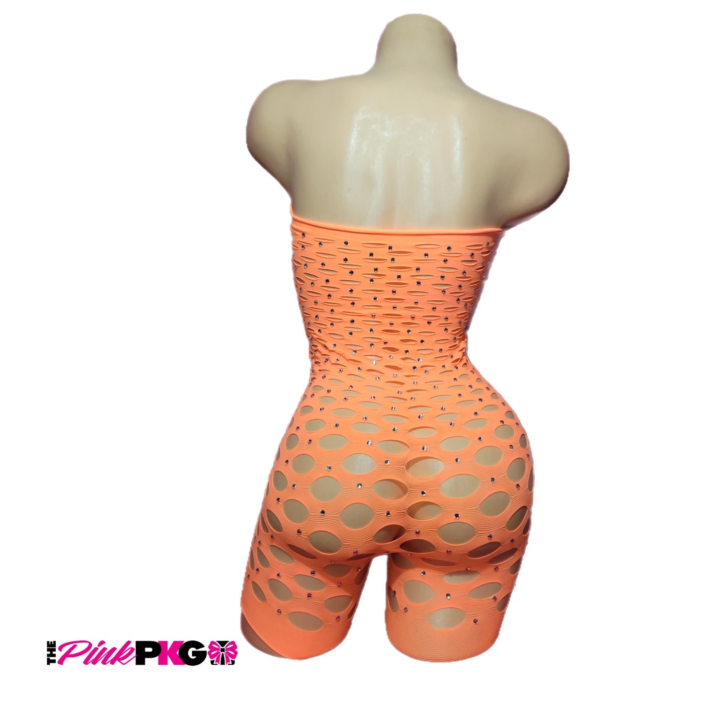 Sleeveless fishnet with rhinestones