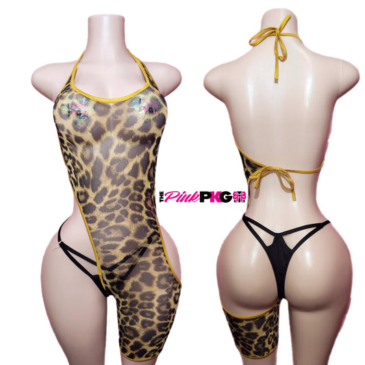 leopard print 1 leg 1 piece