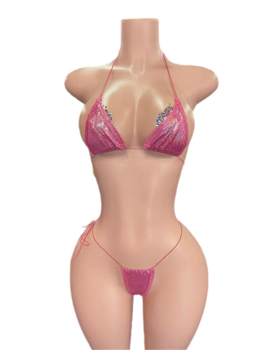 Pink metallic StringKini