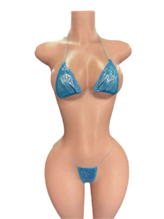 Blue metallic StringKini