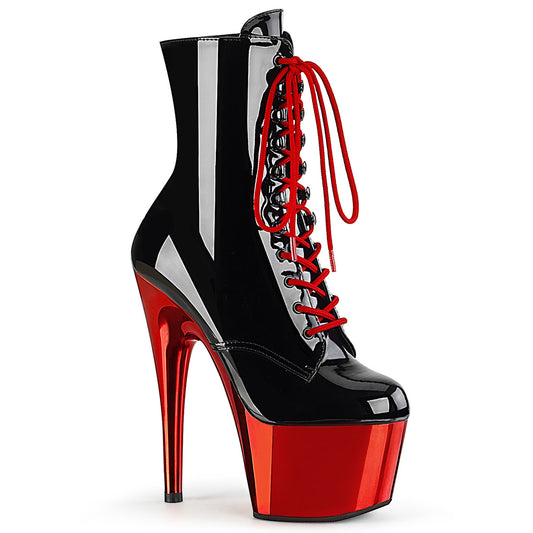 Pleaser Red Chrome Boot