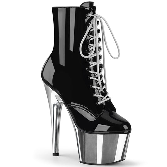 Pleaser Silver Chrome Boot