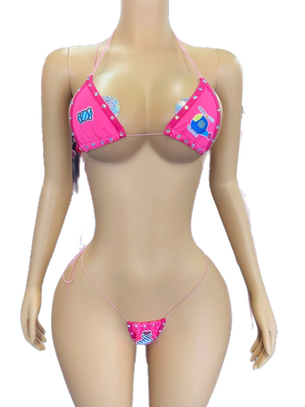 Helicopter Pink StringKini