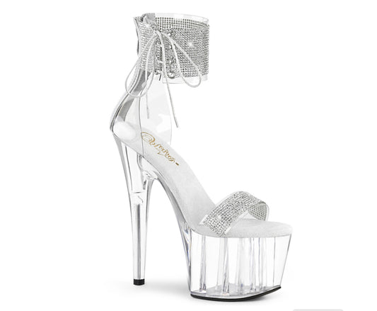 Pleaser Open Toe Silver